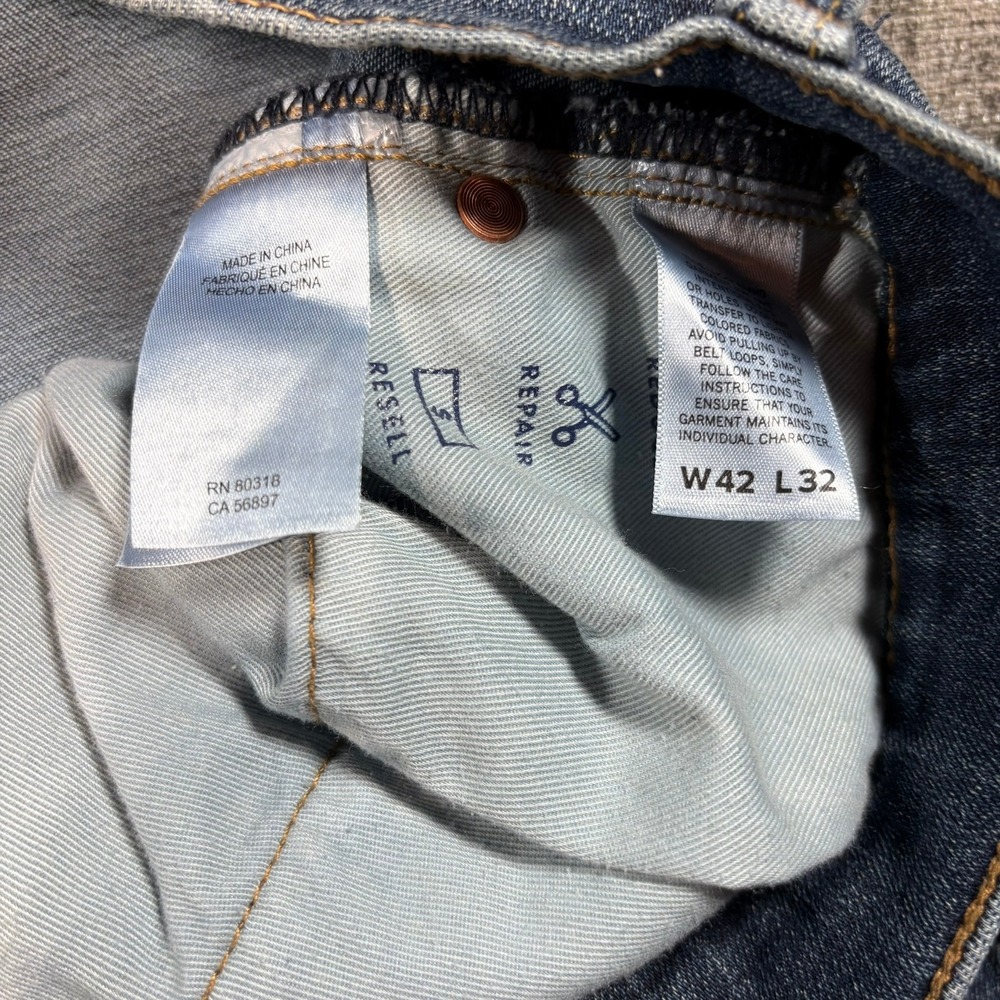 Lucky Brand Jeans W42 L32 Blue Straight Leg Medium Wash Denim - Picture 10 of 13
